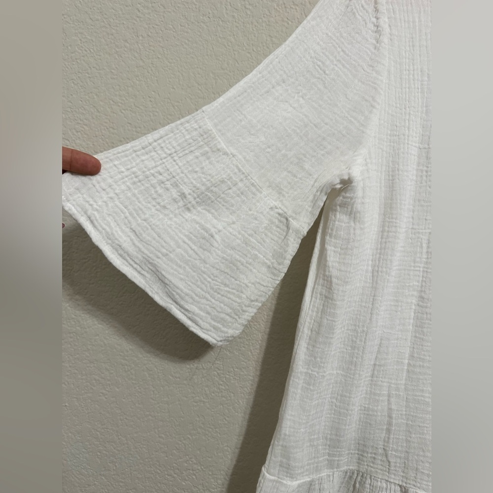 🆕 MONROW Gauze Easy Mini Dress in White - Picture 8 of 8
